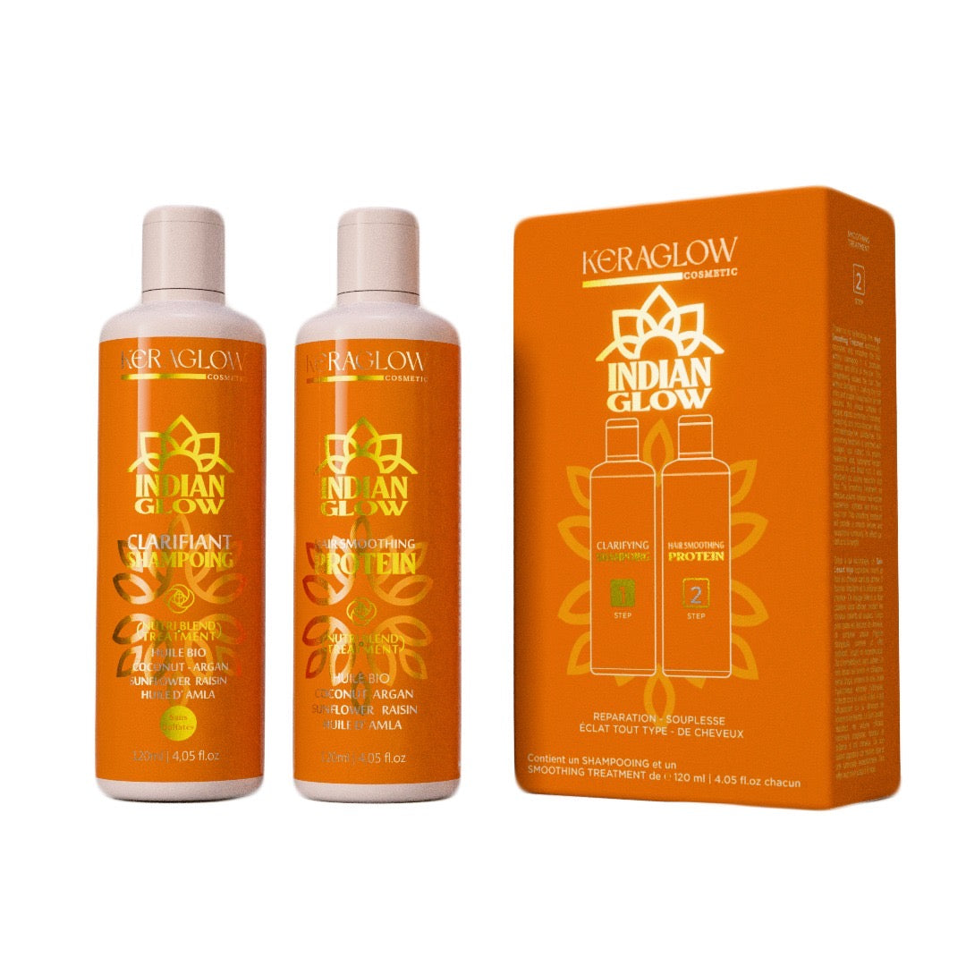 Kit de lissage indien coffret 2X120ml Keraglow