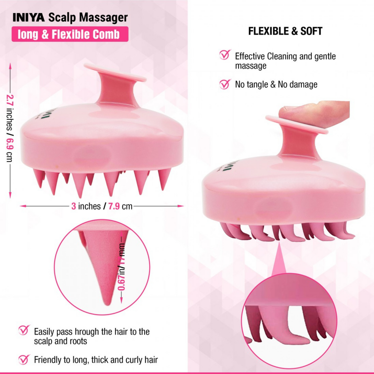 Iniya Brosse Massante ergonomie