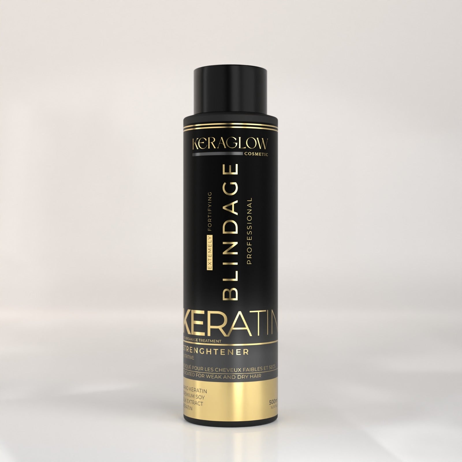 Blindage Kératine -soin reconstructeur - cheveux abîmés - kératine, soja et protéines de soie 500ml