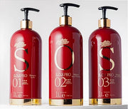 SOS-PRO Ana Paula — Coffret Récupération Cheveux Élastiques & Caoutchouteux (Shampoing + Baume + Masque 3x1L)