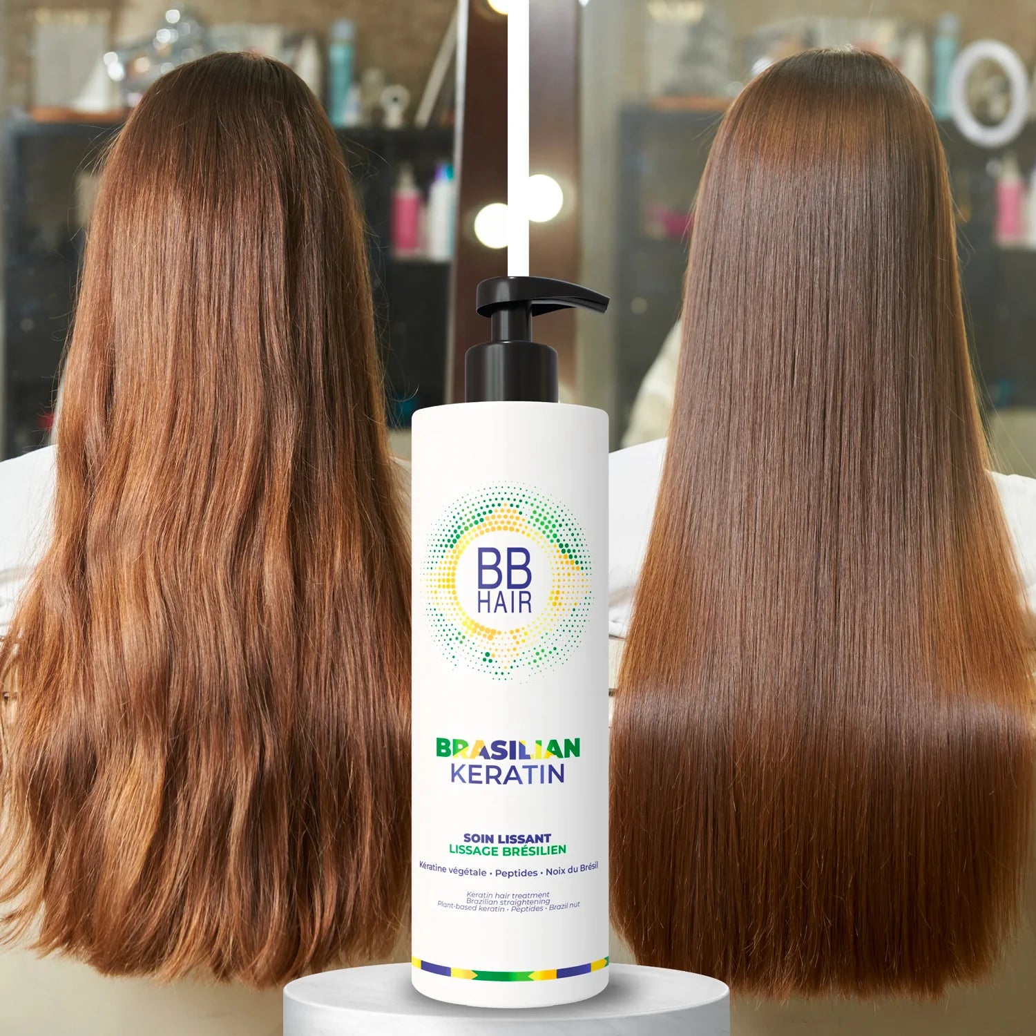 BBHair Lissage Brésilien Kératine PLEX — Kit Salon (Shampooing Clarifiant + Lissage 500ml)