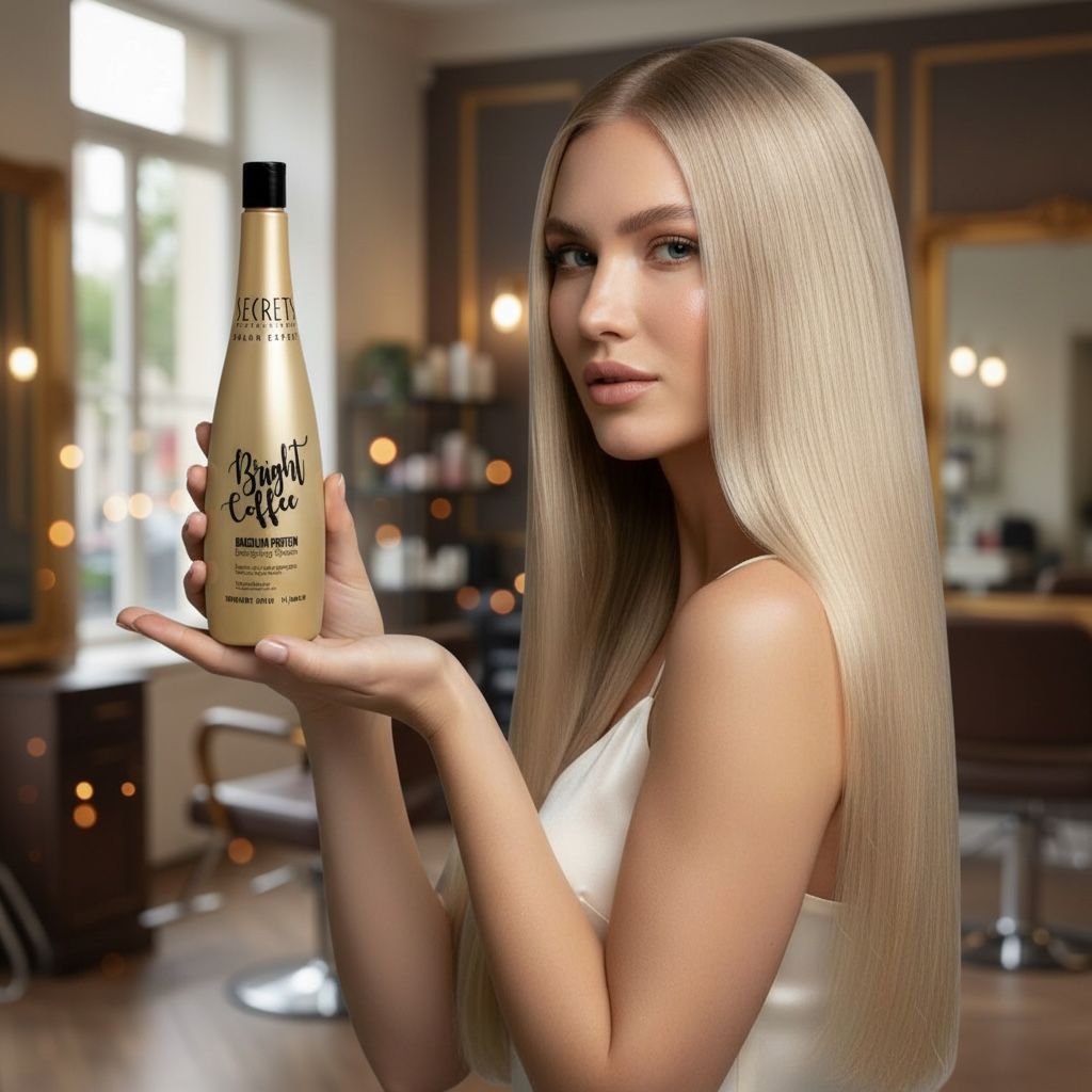 Bright Coffee Secrets – Lissage Réparateur pour Cheveux Abîmés 1L