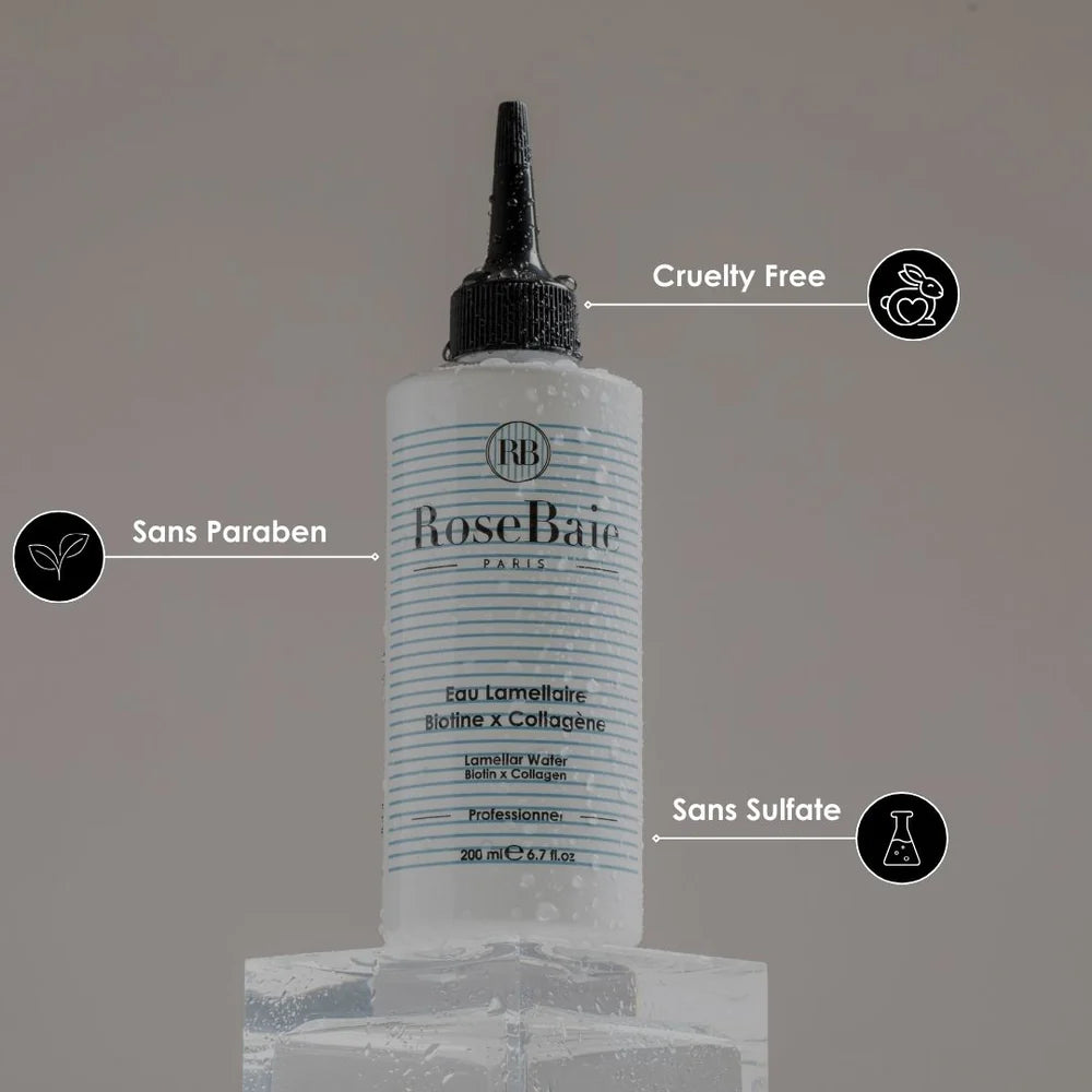 Eau Lamellaire Biotine & Collagène – Brillance & Réparation Express | Keraliss-Lissage