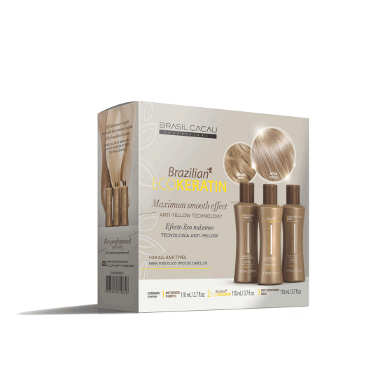Eco Keratin Cadiveu – Coffret Lissage 3×110 ml + entretien Lissage Soins Blonds