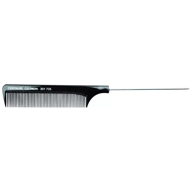 Peigne À Queue Métalique ABS Noir 23,2cm - Centaure