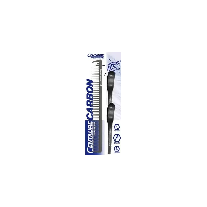 Peigne Centaure Carbon Extra Coupe DL 22,5cm + 2 Pinces