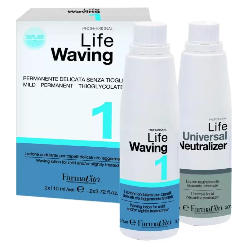 Farmavita Life Acid Permanente Structurante Cheveux Naturels 110+110ml - Boucles Douces & Durables