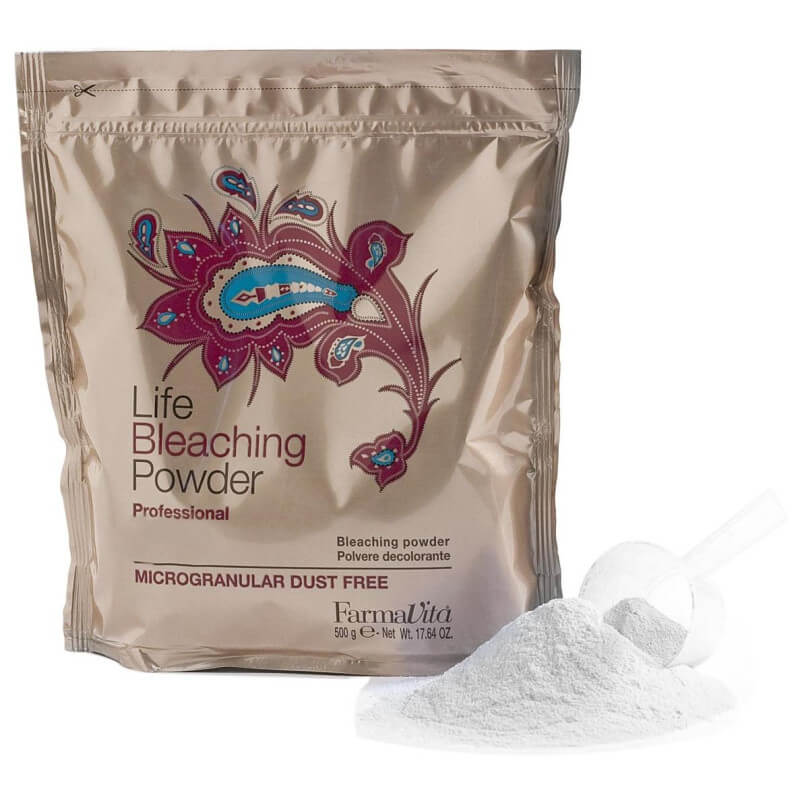 Farmavita Life Poudre Décolorante Blanche 500g - Sans Poussière Éclaircissement Jusqu'à 7 Tons