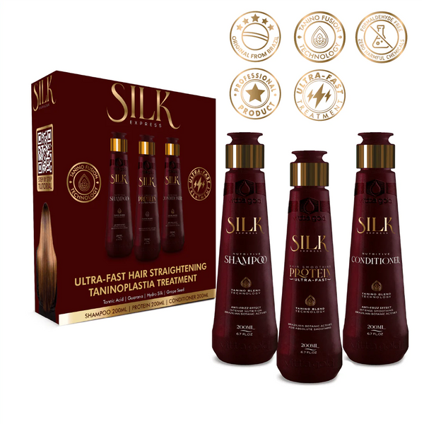 Lissage brésilien rapide Silk Express™ Traitement de lissage ultra-rapide coffret complet 3X200ml