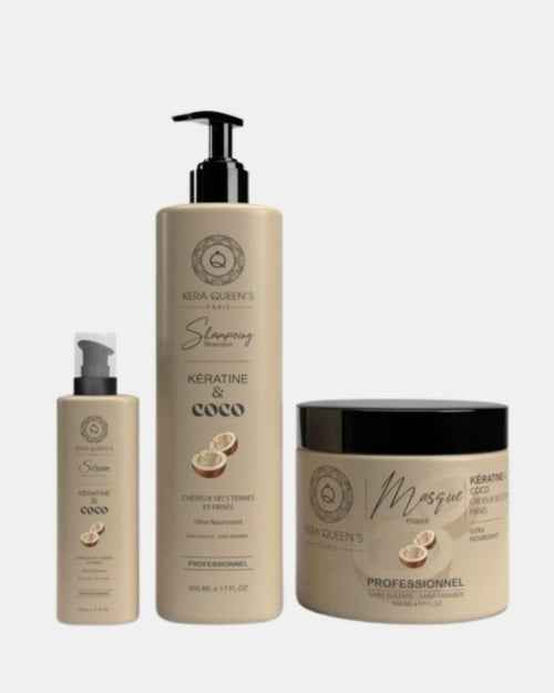 Gamme entretien lissage cheveux Kératine & Coco sans sulfate